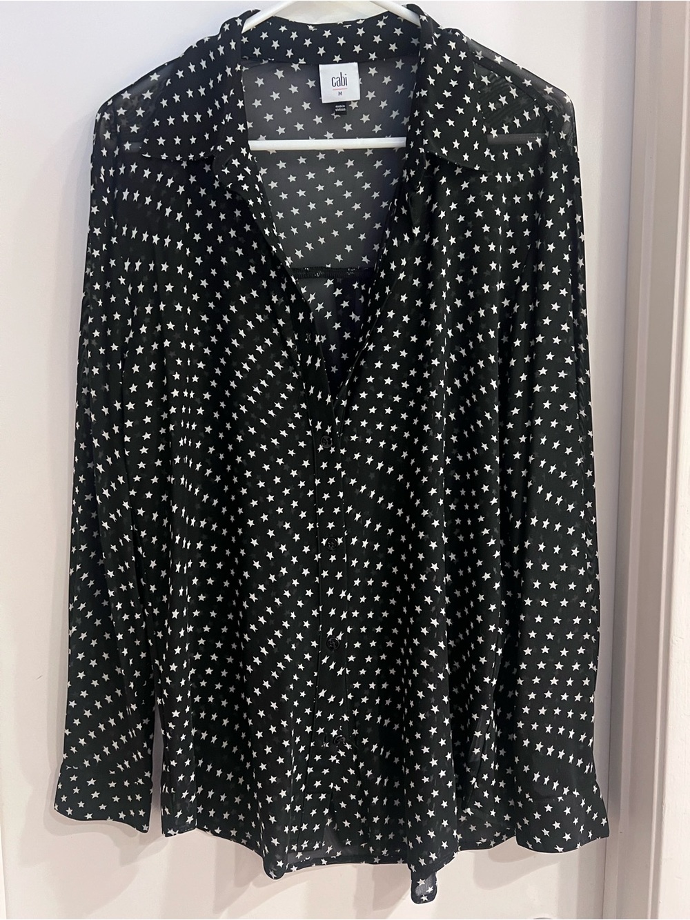 🩷4 for $35 🩷 Cabi Black Star Print Button-Up Blouse